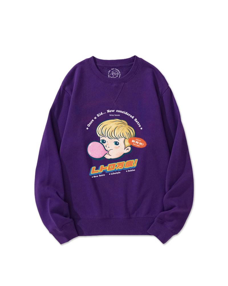 Gummy Boy American nostalgic long-sleeved sweatshirt - Unisex Hoodies & T-Shirts - Cotton & Hemp Purple