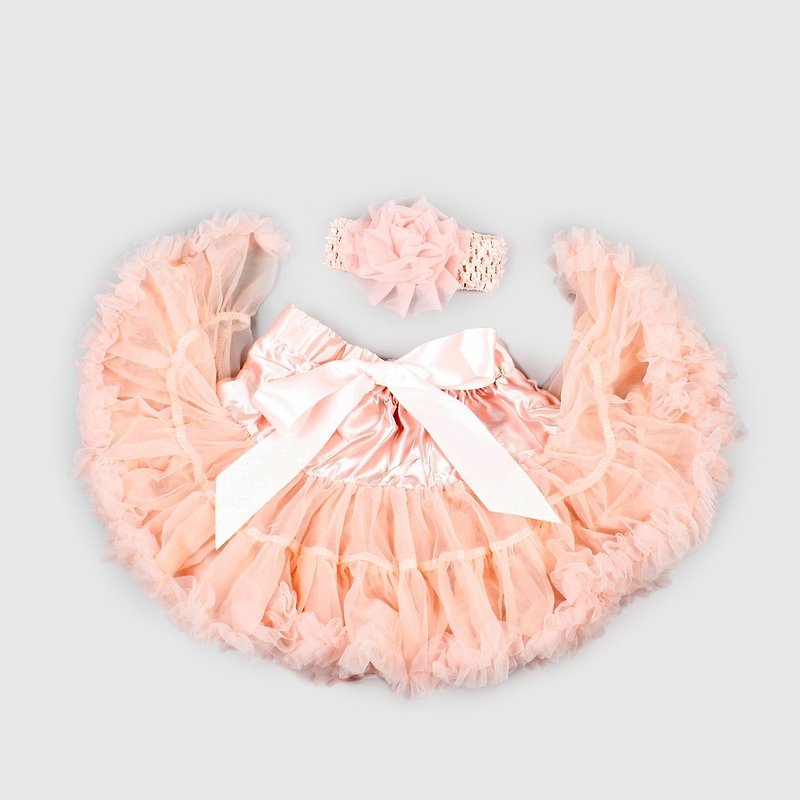 Good day blossoming baby girl chiffon tutu skirt-rose quartz - กระโปรง - ไนลอน สีส้ม