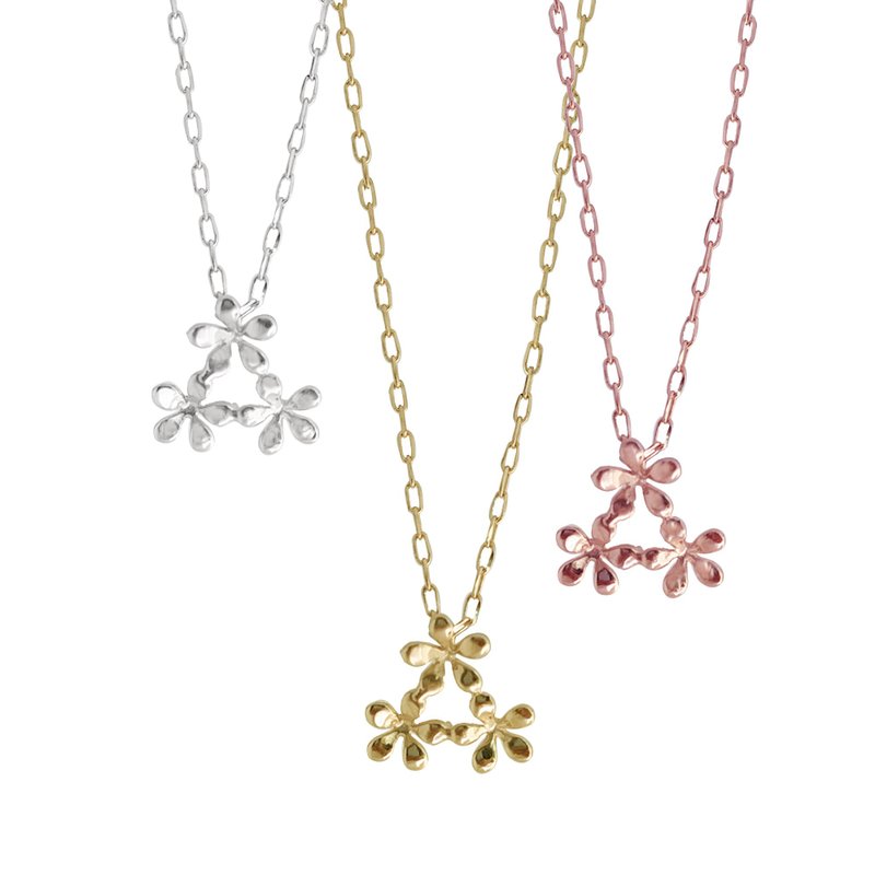 Blossom Flower Necklace , Flower Pendant - สร้อยคอ - โลหะ 