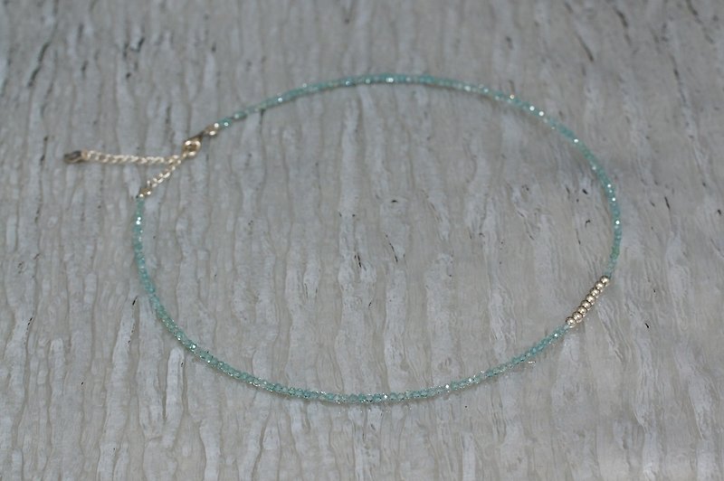 磷灰石銀頸鍊 ( Apatite Silver 925 Necklace with Linear Memory Alloy ) - 手鍊/手鐲 - 寶石 