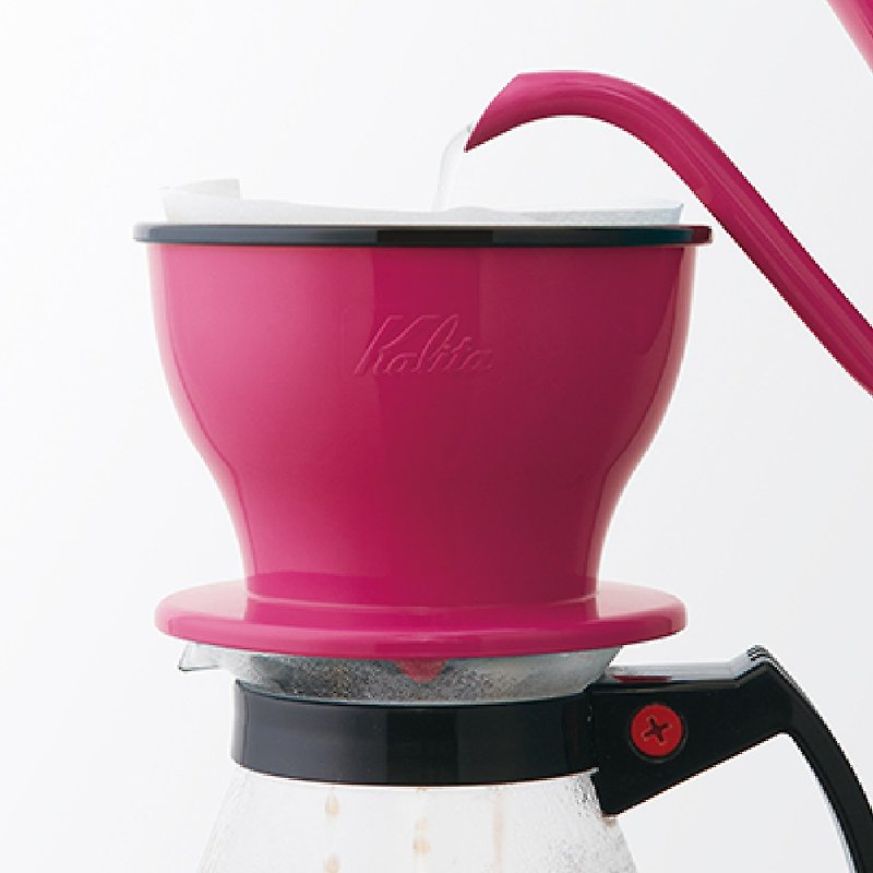 [Japan] Kalita │Dual Dripper Double Three-hole Coffee Filter Cup (Pink Peach) - อื่นๆ - เรซิน สีแดง