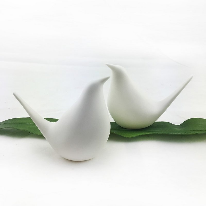 CereiZ生活療癒・月白團圓和平鴿組 - 花瓶/陶器 - 陶 白色