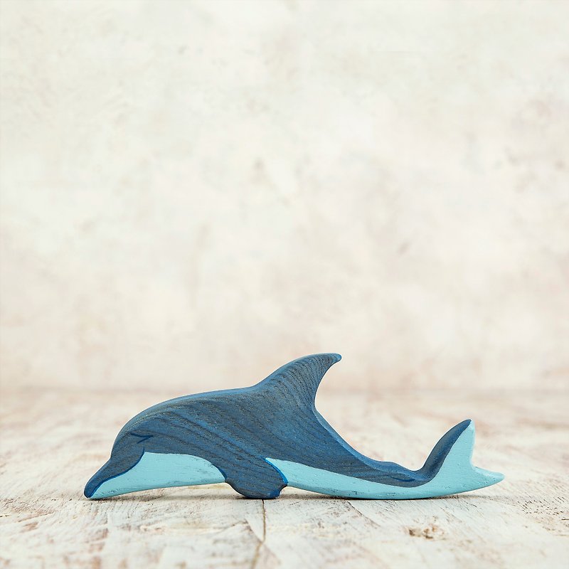 Wooden dolphin figure toy Marine animals - 寶寶/兒童玩具/玩偶 - 環保材質 藍色
