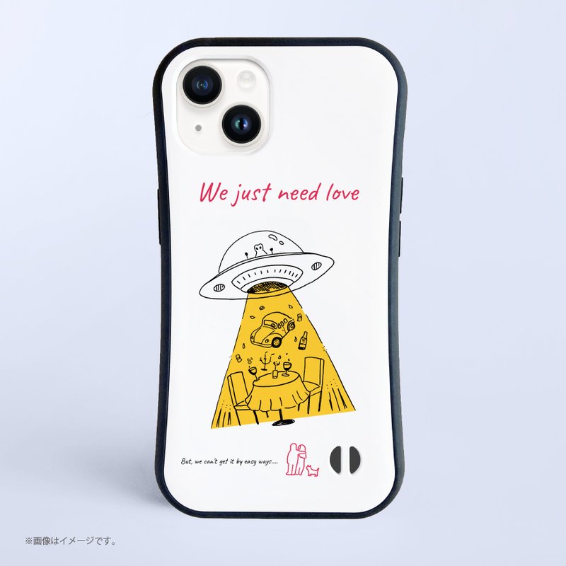 WE JUST NEED LOVE /耐衝撃グリップiPhoneケース - 手機殼/手機套 - 塑膠 白色