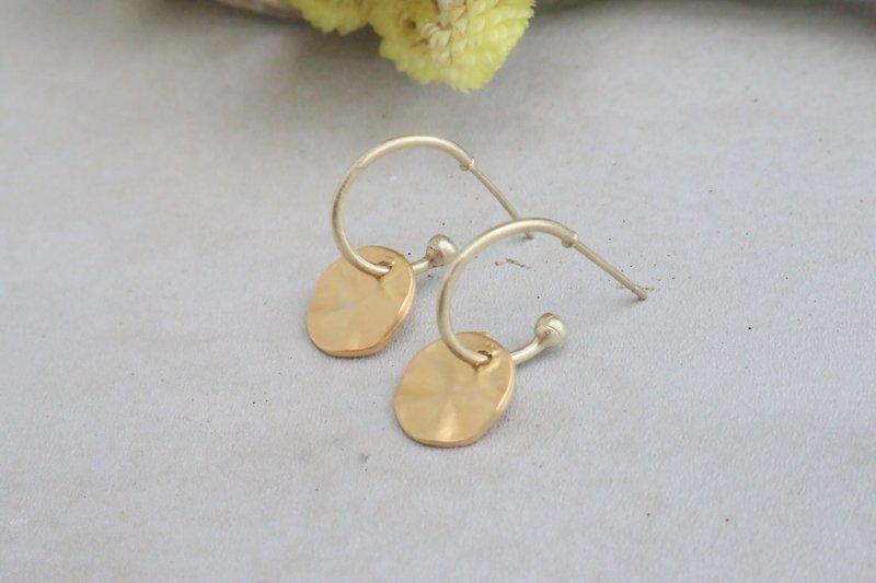 Brass earrings 1091 go - ต่างหู - โลหะ สีทอง