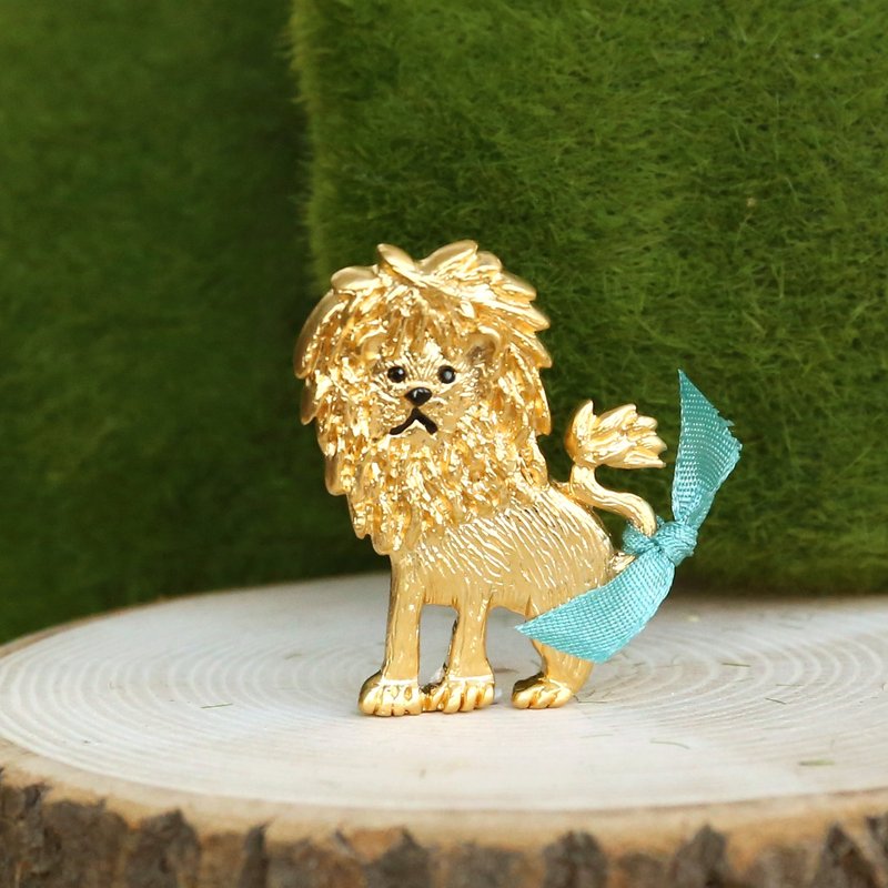 日本製手工飾物－獅子王扣針 - 胸針 - 鋁合金 金色