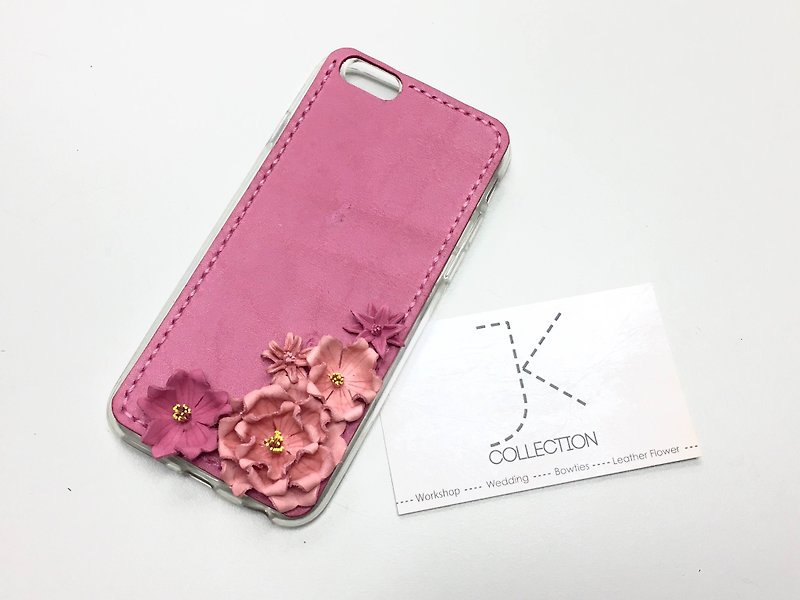 iPhone 6/6s優雅版皮革櫻花電話殼 - 手機殼/手機套 - 真皮 粉紅色