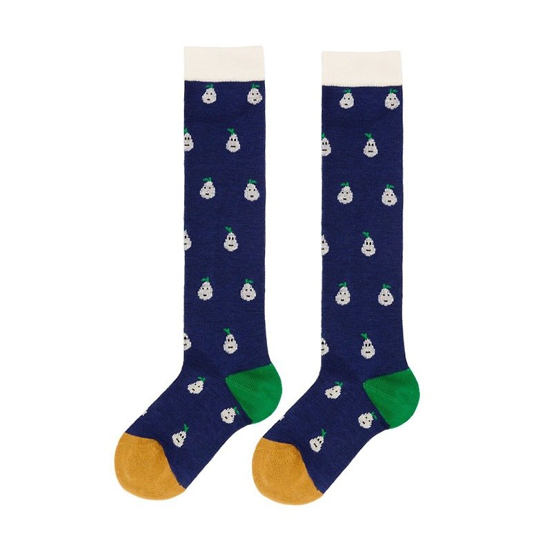 Sc. Lifestyle Pear Pear Child Socks - ถุงเท้า - ผ้าฝ้าย/ผ้าลินิน สีน้ำเงิน