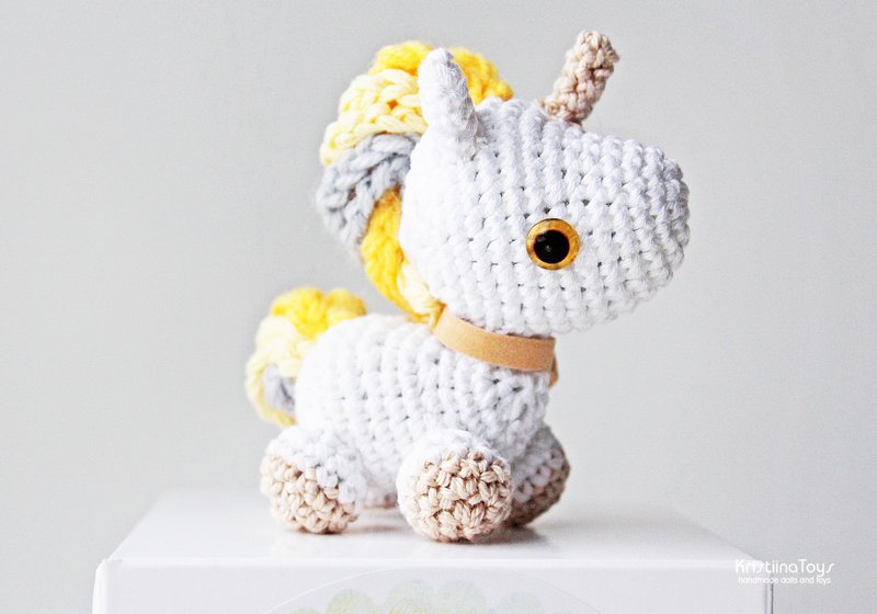 Amigurumi ยูนิคอร์น โครเชต์ยูนิคอร์น ยูนิคอร์นจิ๋ว ยูนิคอร์นแฮนด์เมด ของเล่นโคร - ของเล่นเด็ก - งานปัก หลากหลายสี