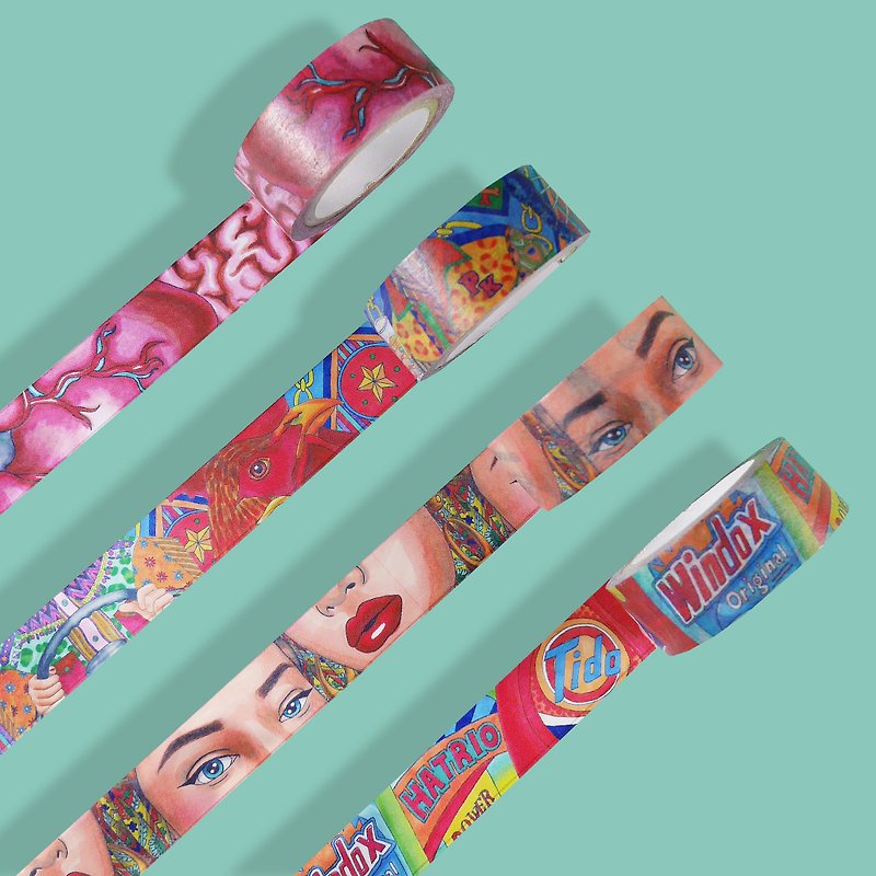 Eyes and Lips - Masking Tape - Washi Tape - Paper Multicolor