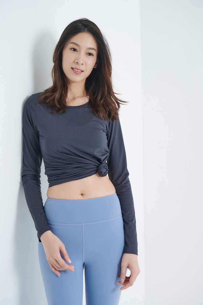 【Yoga Flow】Ula Tshirt-Stone Gray - ชุดโยคะ - เส้นใยสังเคราะห์ 