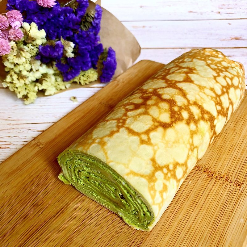 抹茶乳酪千層卷 - 蛋糕/甜點 - 新鮮食材 綠色