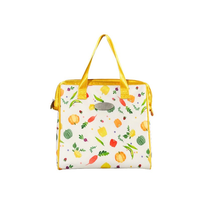 THE CARROS Thermal and Cold Insulated Meal Bag (L)-Colorful Fruits and Vegetables - กล่องข้าว - วัสดุกันนำ้ สีดำ