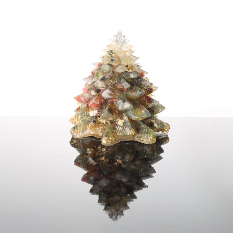 [Fast Shipping] Lucky Golden Yellow Gold Foil Crystal Christmas Tree-Extra Large Citrine Yellow Onyx Ogan Tower - ของวางตกแต่ง - หยก สีเหลือง