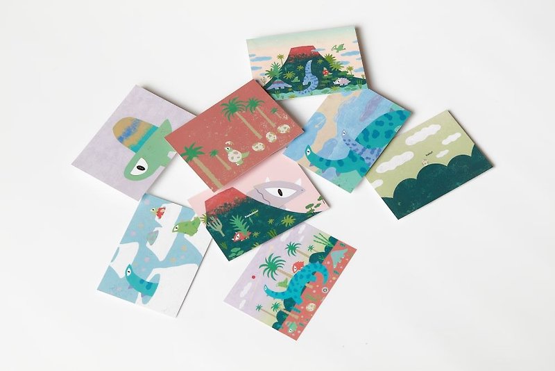 NTTXHOM Little Green Dragon Postcard Set (8 pieces) - การ์ด/โปสการ์ด - กระดาษ 