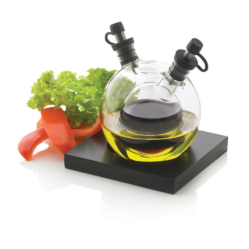Orbit oil and vinegar pot set - Food Storage - Glass Black