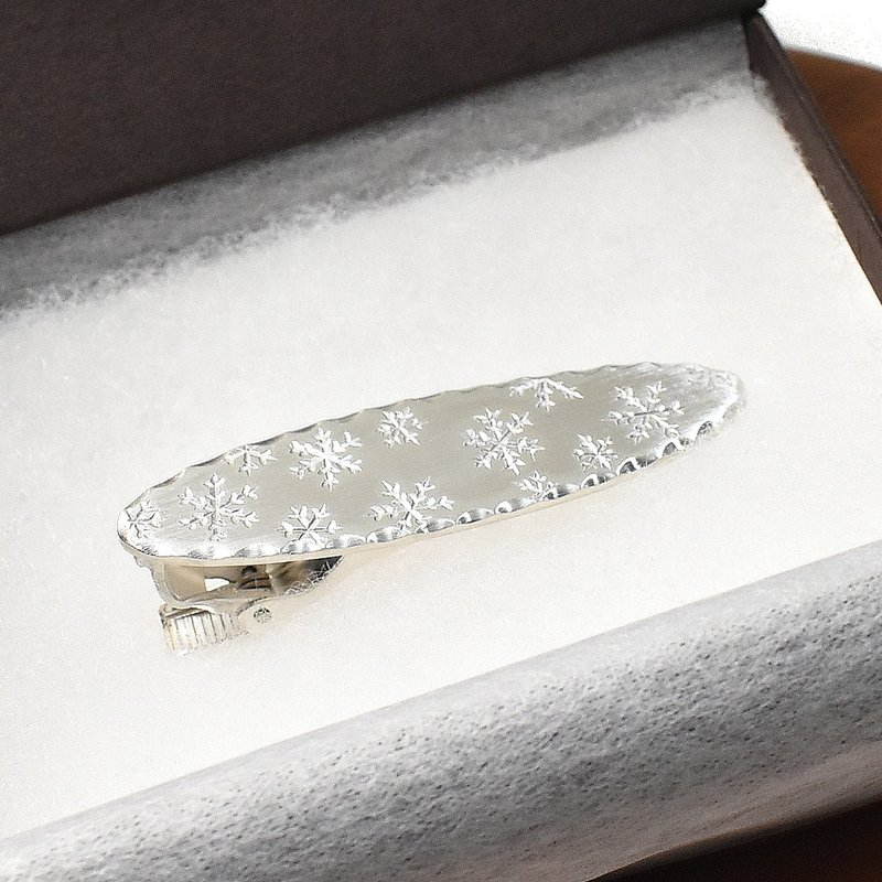 雪の結晶 楕円形 シルバーネクタイピン - 領帶/領帶夾 - 純銀 銀色