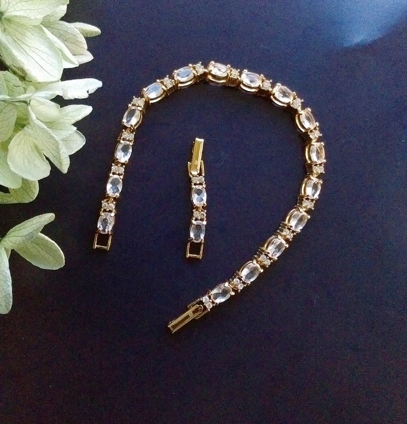 【Western Antique Jewelry】AVON Birthstone Elegant Tennis Bracelet - Bracelets - Other Metals Gold