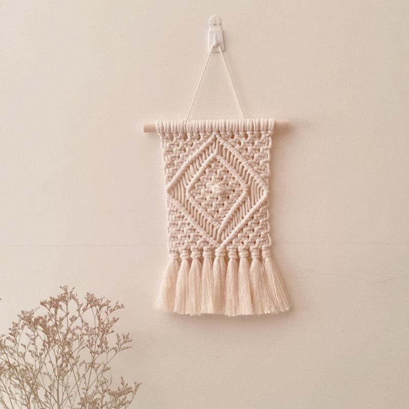 Tannpopo Nordic style woven tapestry wall decoration tassel hanging - Wall Décor - Cotton & Hemp White