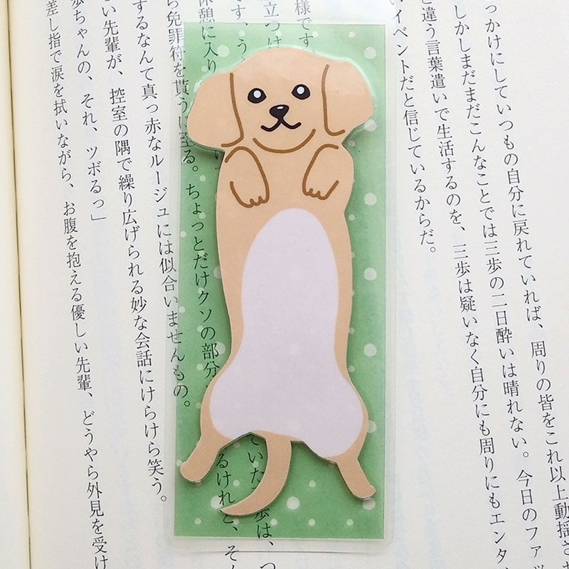 Transparent, double-sided illustration, a great bookmark to accompany your reading, laminated bookmark // Navel-top Dachshund, brown - ที่คั่นหนังสือ - กระดาษ สีนำ้ตาล