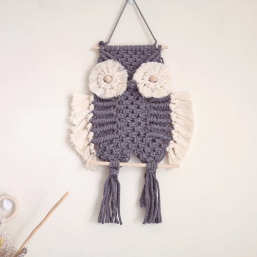 CHRIS Art Studio Macrame貓頭鷹編織掛飾【Macrame owl 】特價