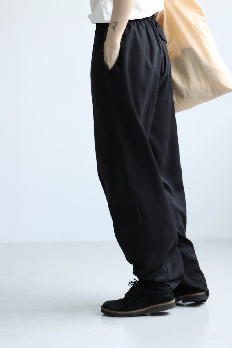 3rd 三天堂進口天絲女明星垂垂褲 tencel idol pants - 女長褲 - 棉．麻 黑色