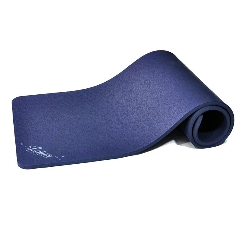 Made in Taiwan, double-sided embossed 80cm wide, solid, non-toxic NBR yoga fitness mat, 15mm thicker, with straps - เสื่อโยคะ - วัสดุอื่นๆ สีน้ำเงิน