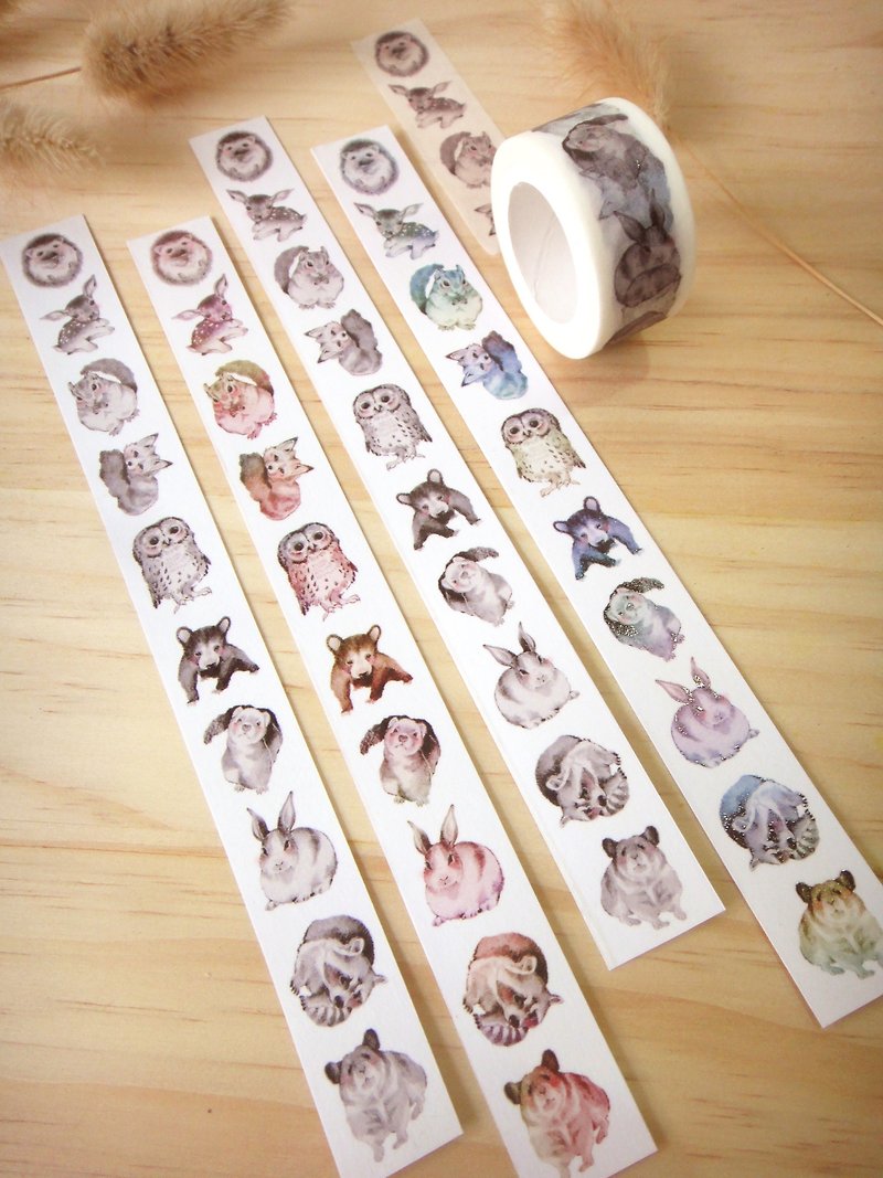 Sketch small animal paper tape * increase two-color mirror - Washi Tape - Paper Multicolor