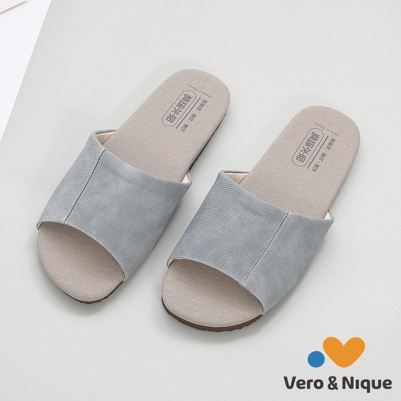 [Veronica] Instantly breathable and elegant literary green water-absorbent indoor slippers - foggy blue - รองเท้าแตะในบ้าน - วัสดุอื่นๆ หลากหลายสี