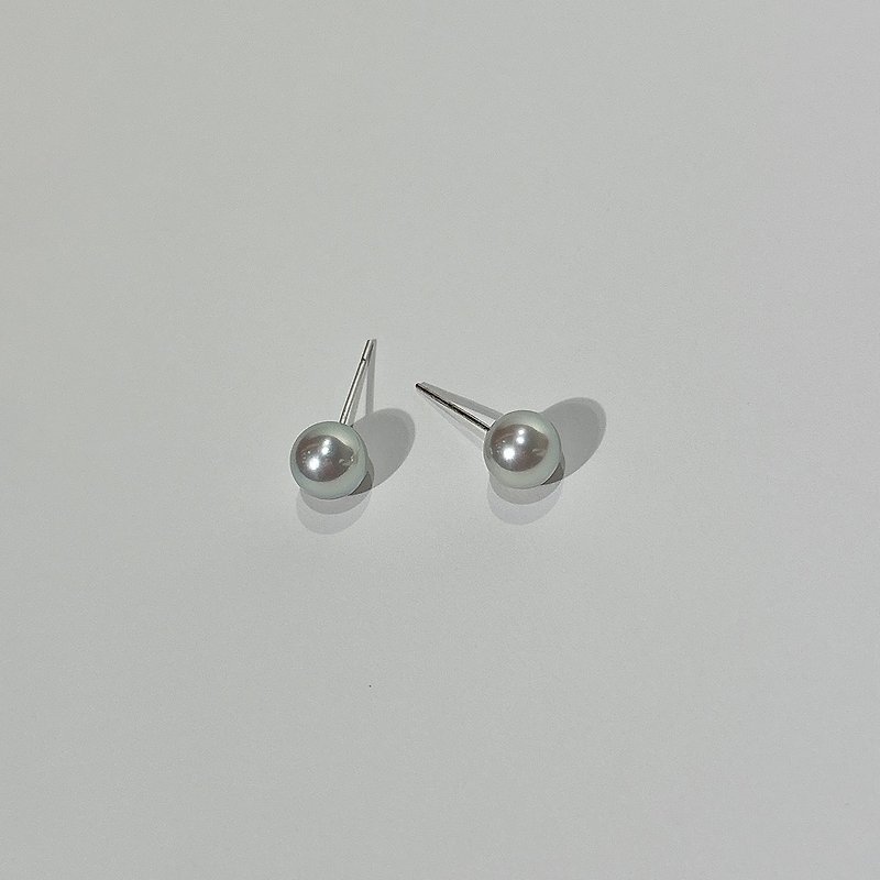 True Linen pearl earrings (with true scientific research certificate) - ต่างหู - ไข่มุก 