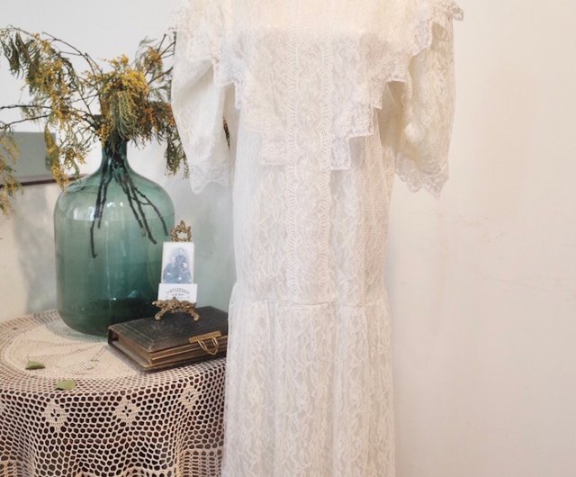 vintage American GUNNE SAX Jessica Mcalintock Full Lace Dress