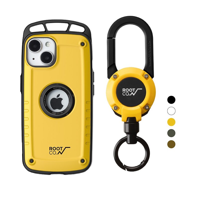 Japan ROOT CO. iPhone 14 Single Hook Phone Case + 360 Degree Rotating Carabiner - เคส/ซองมือถือ - พลาสติก หลากหลายสี