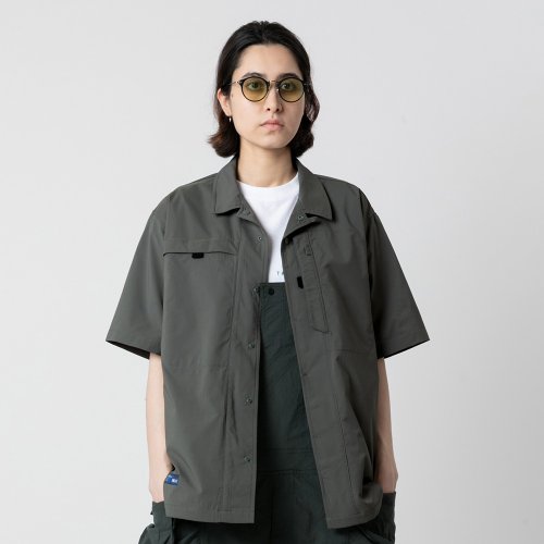 Open Collar Shirt outdoor multi-pocket light-drying short-sleeved