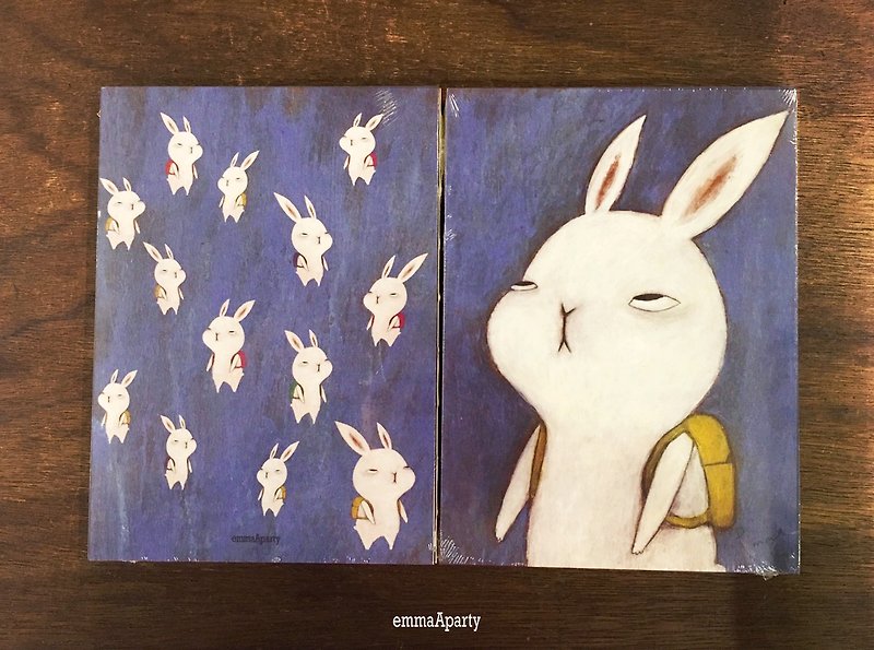 emmaApartyイラストノート：ウサギは仕事に行きたくありません - ノート・手帳 - 紙 