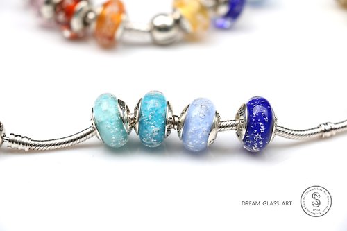 Dream Glass Art 骨灰/毛髮琉璃珠-不透-藍海系-單顆價格*訂製骨灰琉璃珠
