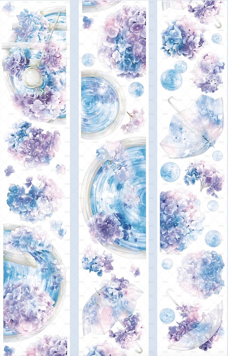 Rainy Night Endless Galaxy Flower Landscaping PET Washi Tape - Washi Tape - Other Materials Multicolor