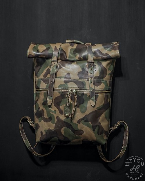 HEYOU Art&Craft Department Camouflage Rolltop Rucksack 迷彩後背包