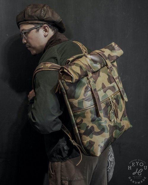 迷彩ロールトップリュックサック 迷彩バックパック - ショップ HEYOU