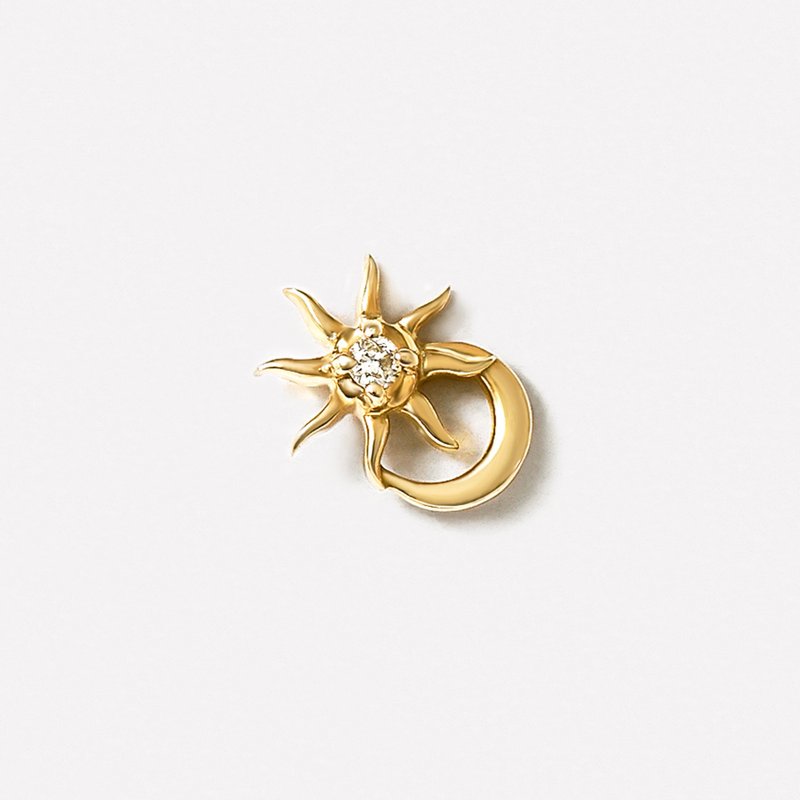 【Solo Earring】 18K/10K 日月單邊耳環 (黃金) - 耳環/耳夾/耳骨夾 - 貴金屬 