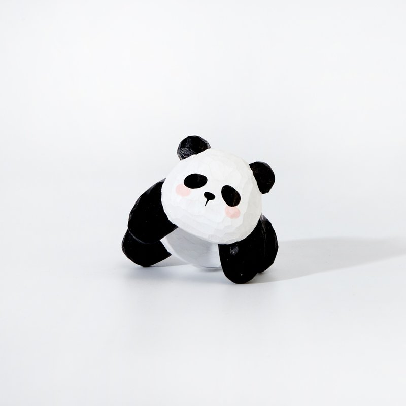 Paco 等待擁抱的圓滾滾熊貓木雕 - 擺飾/家飾品 - 木頭 白色