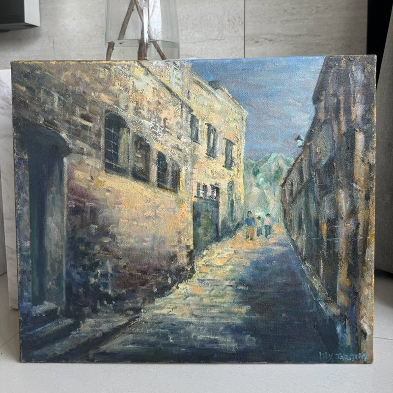 午後街巷 - 光影小鎮油畫 手繪原作 風景畫 - 海報/掛畫/掛布 - 棉．麻 