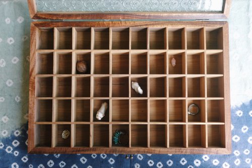 木箱　コレクション箱　岩石　石アート　化石　作品　陶器　収納　収集　整理　箱 木箱 コレクション箱 岩石 石アート 化石 作品 陶器 収納 収集