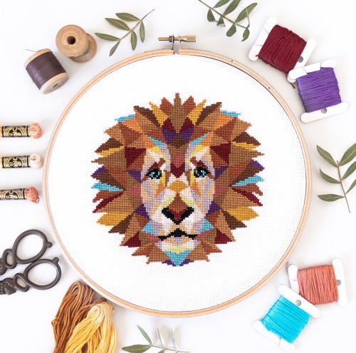 Velvet Pony Lion Cross Stitch PDF Pattern 十字繡