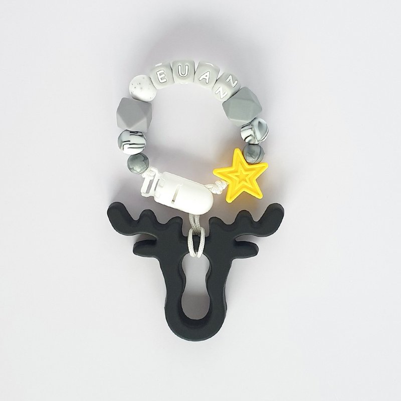 EUAN 星星 黑色鹿角固齒器 / 客製化奶嘴鏈 - 寶寶/兒童玩具/玩偶 - 其他材質 多色