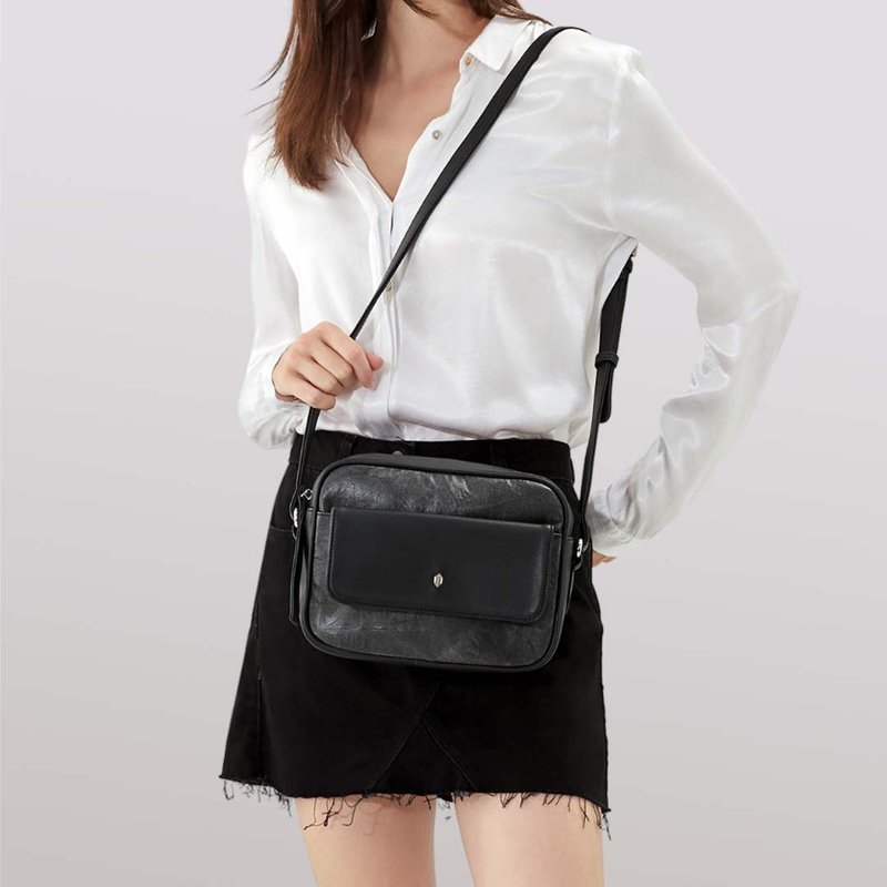 Isabelle Crossbody Bag - Black - Messenger Bags & Sling Bags - Plants & Flowers Black