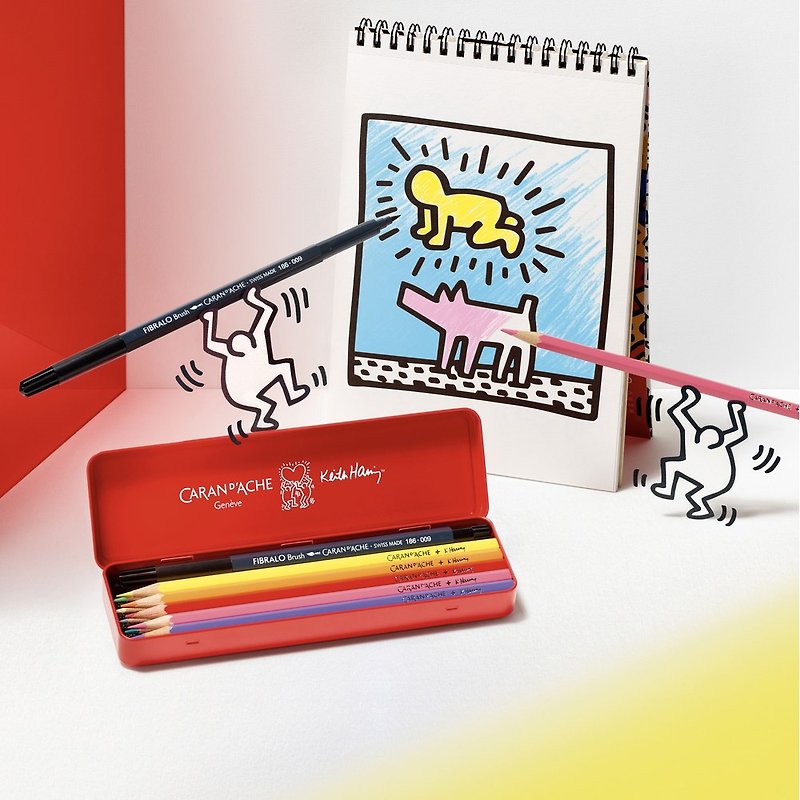 KEITH HARING KADA color pencil coloring book perfect combination limited edition - สมุดบันทึก/สมุดปฏิทิน - วัสดุอื่นๆ หลากหลายสี