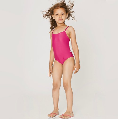 lovelybaby北歐有機棉童裝 北歐童裝瑞典女童泳衣2歲至3歲 深紅色