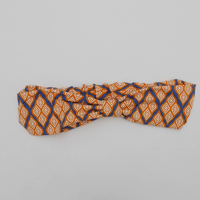 Orange-blue printed sports headband - Hair Accessories - Other Materials Orange