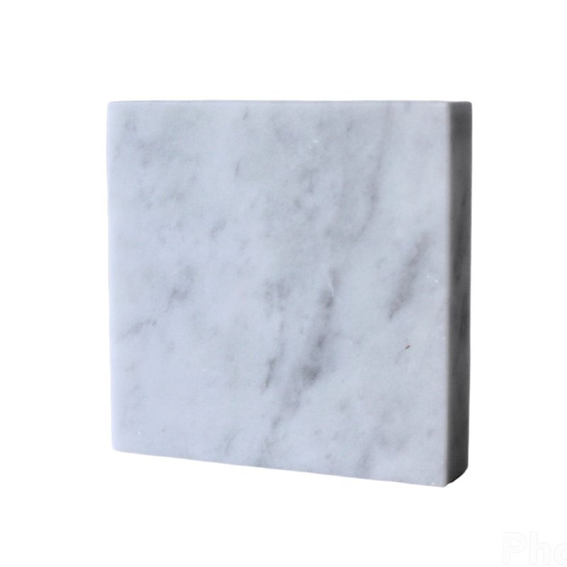 香氛蠟燭卡拉拉白底座-Bianco Carrara-9.5cm - 擺飾/家飾品 - 石頭 