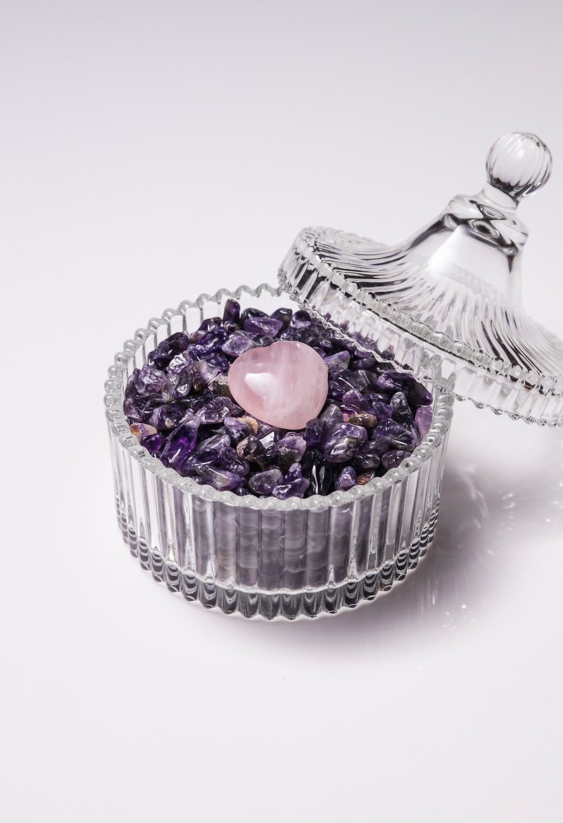 MONTAGNE 紫水晶消磁套組 飾品消磁盒 | 加贈 粉水晶愛心